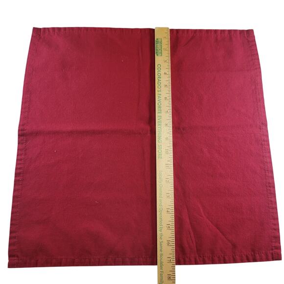 Set of 4 Red Cloth Napkins 17"x17" Solid Color Cotton Blend Dinner Table - Picture 2 of 7